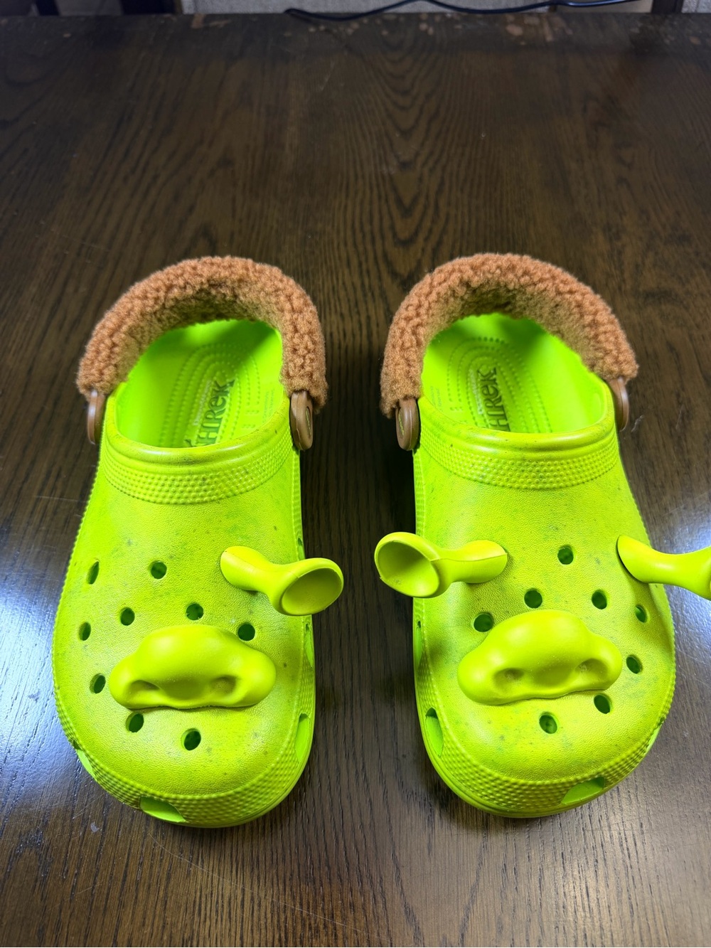 Shrek Collectors Crocs Shoes with Fuzzy Strap W9 M7